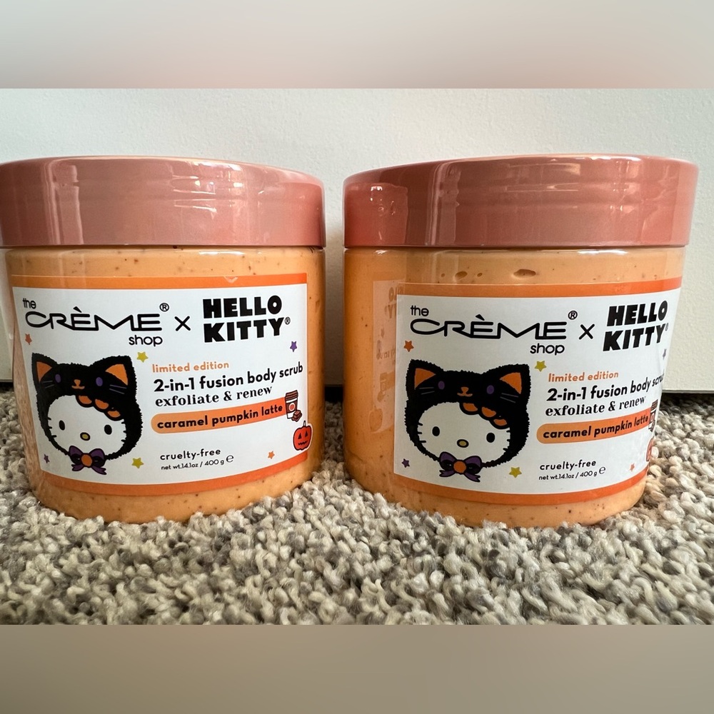 (2) Hello Kitty Caramel Pumpkin Latte Body Scrub